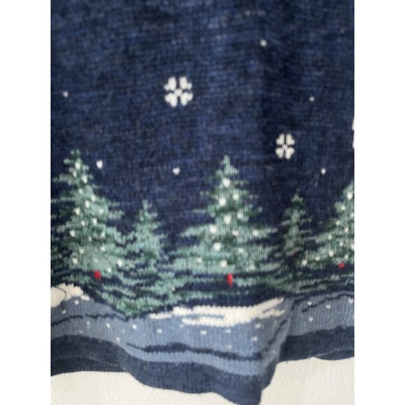 Vtg Nutcracker size S Grandmacore Ugly Christmas Sweater Santa Sleigh 39" Chest - Picture 9 of 10